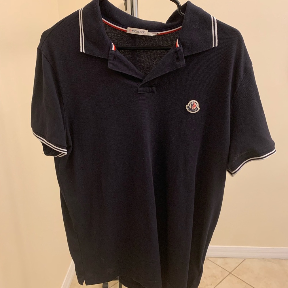 Mens Moncler Polo Shirt black